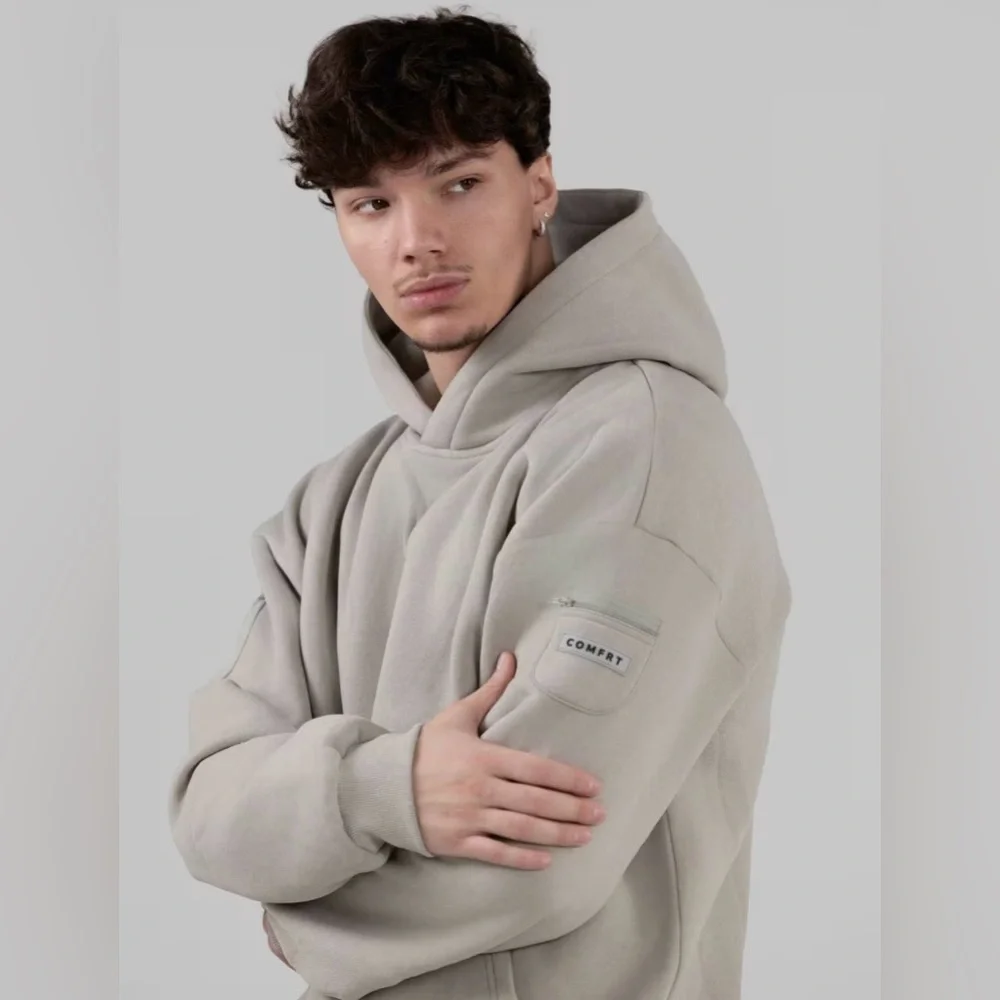 Comfrt Travel Hoodie in Stone - Picture 2 of 10